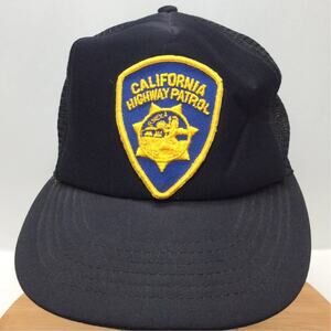 Vintage California Highway Patrol Black Mesh Snapback Hat